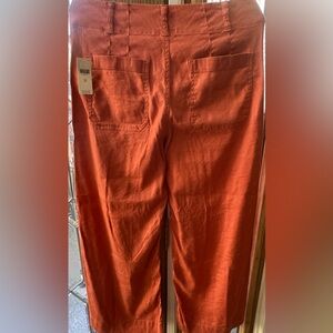 Anthropologie The Colette Cropped Wide-Leg Pants by Maeve: Linen Edition US 28